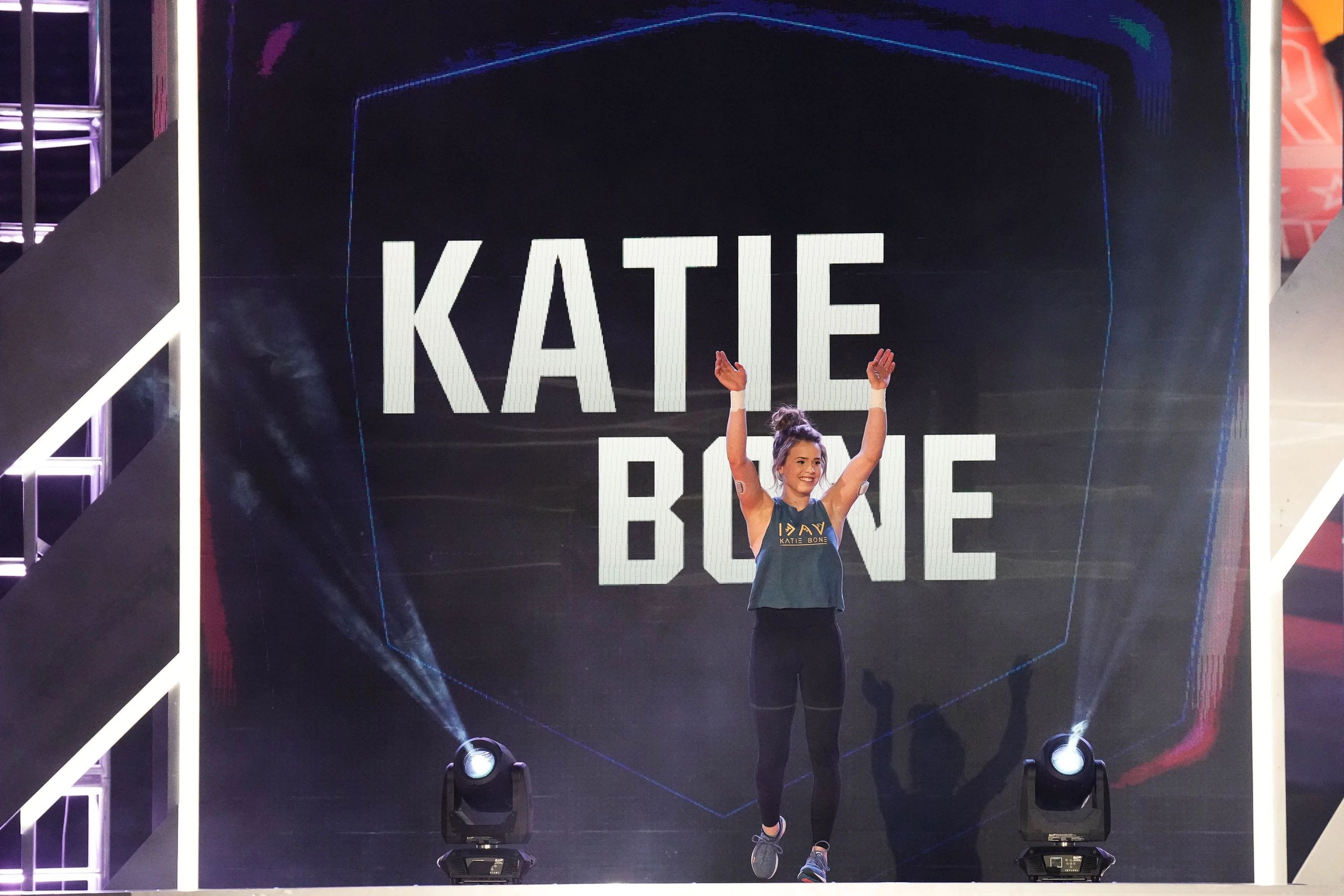 Katie Bone on ANW Season 14. Start line at Qualifiers in San Antonio, Tx. Alamodome.