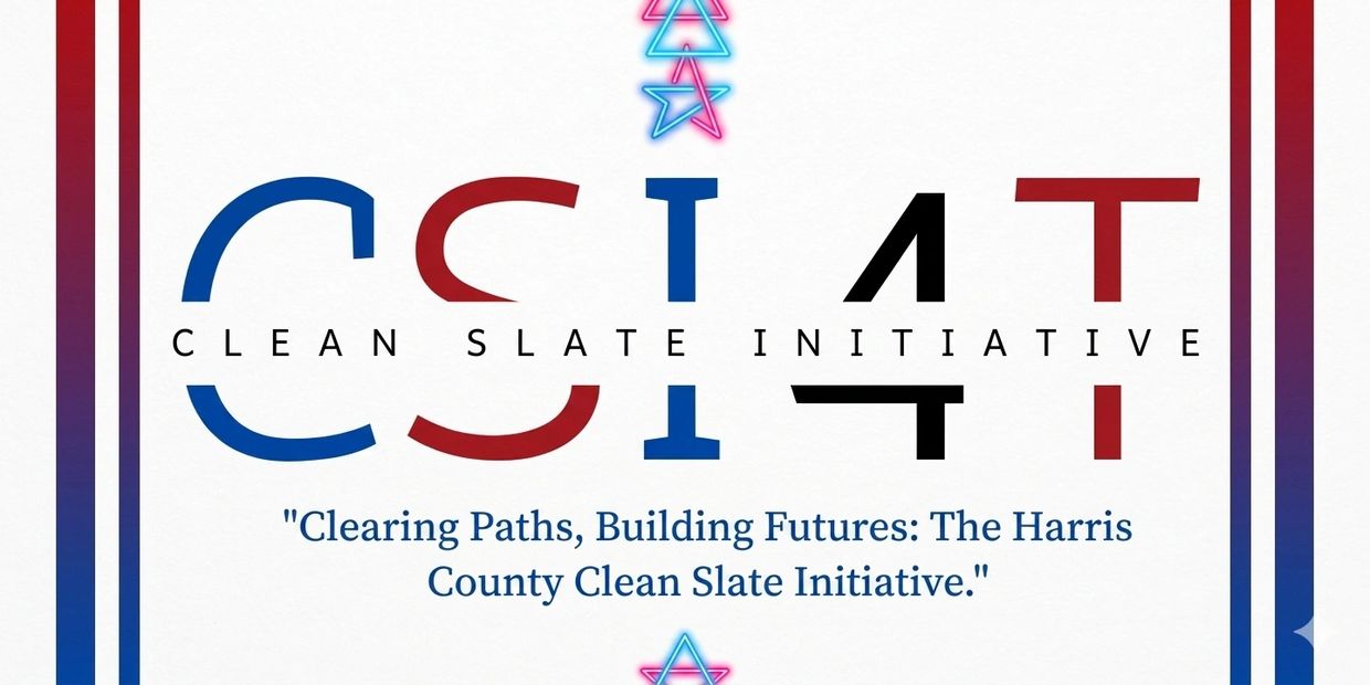 Logo for the Harris County Clean Slate Initiative promoting new opportunities.