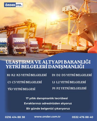 Ulaştırma ve Altyapı Bakanlığı Yetki Belgeleri Danışmanlığı