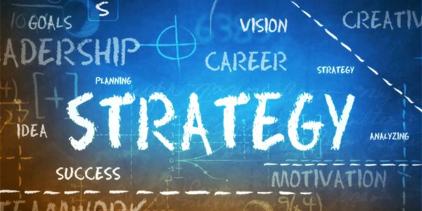 Word cloud focused on strategy and leadership concepts.