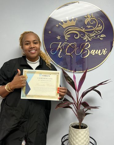 Official Pro Smiles student taking her Teeth Whitening and tooth gem course online. 