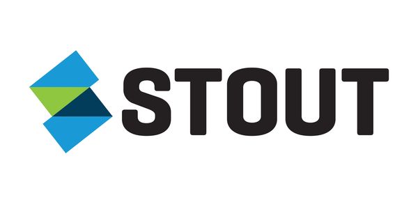 Logo with geometric shapes and the word STOUT.