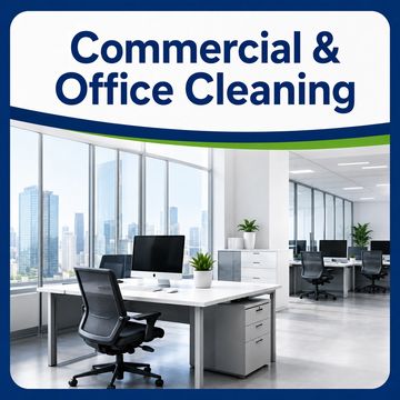 Modern clean office space with desks and chairs.