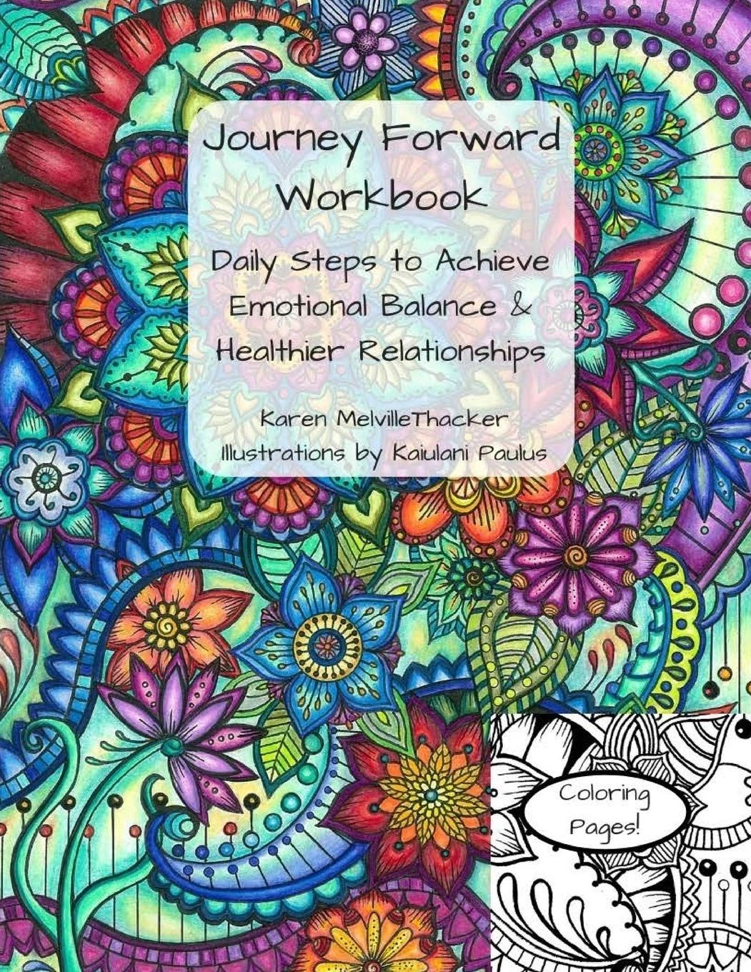 Colorful floral workbook cover for emotional balance and healthier relationships.