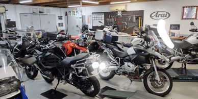 Full of BMW motorcycles!