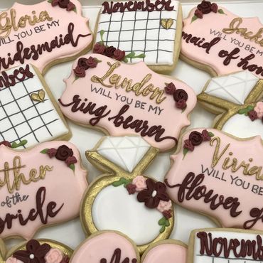 Decorated wedding cookies