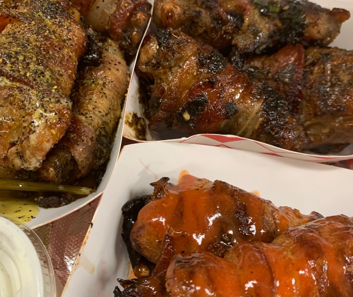 Bacon Wrapped Jalapeno Wing Poppers