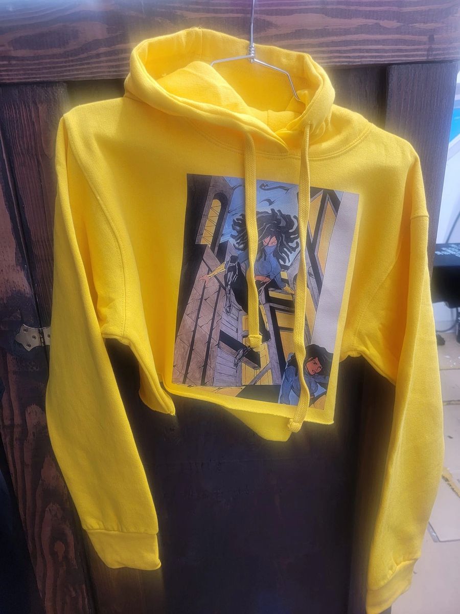 THE NANI YELLOW CROP TOP HOODIE