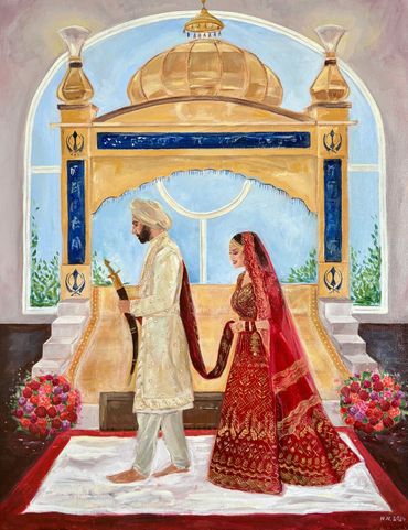 Newcastle Gurdwara, 14 x 18in