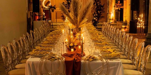 Luxury dinner table layout at St. Ethelburga
