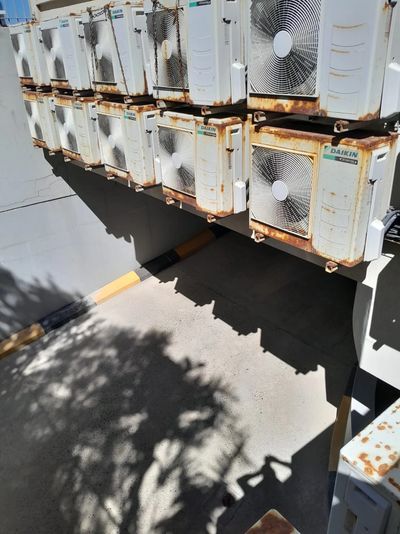 Rusted air conditioners in Cape Town