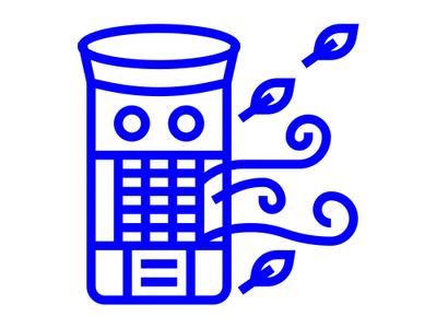 Blue icon image of a portable aircon