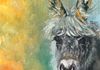 Donkey Selfie - Oil 6x6 mounted on a 1.5" depth cradle panel ready to hang $135
