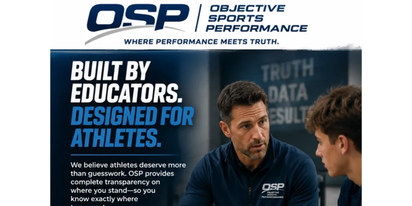 Coach discussing athlete's performance report with transparency and growth focus.