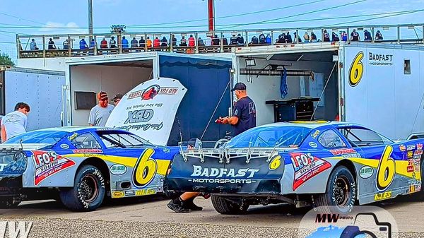 Super late model (Phantom) pictured next to weekly limited late model (Huracan) 9-21-24