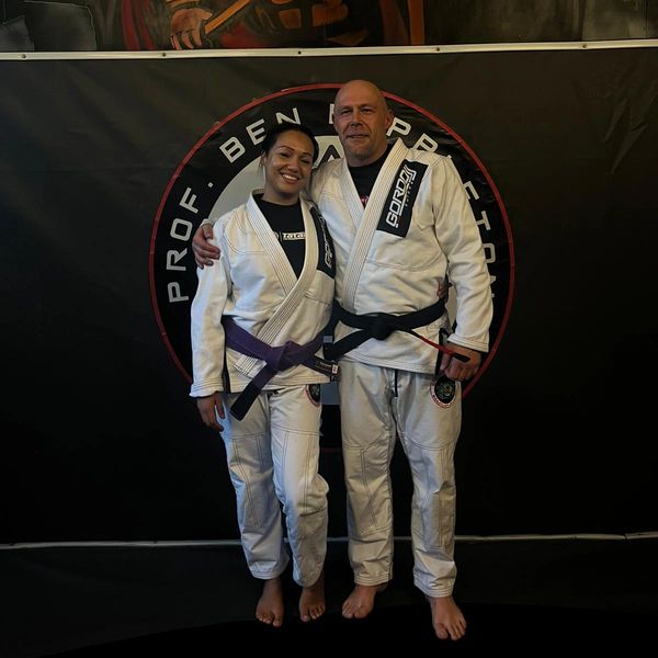 Darren Fox and Chantelle McDade, instructors at Ground Control Brazilian Jiu Jitsu in Huddersfield.