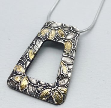Trapezoid #1
Fine Silver with 23k gold accents