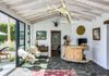 great room: bar area and record player