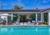backyard: 5 ft deep heated pool 