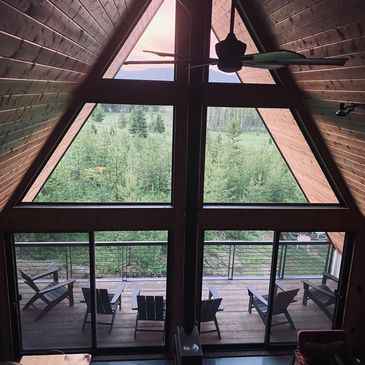 Luxury A-frame Wood cabin Mountain views 