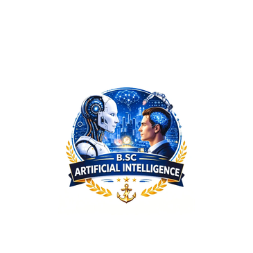 Human and robot facing each other symbolizing AI studies in B.Sc Artificial Intelligence.