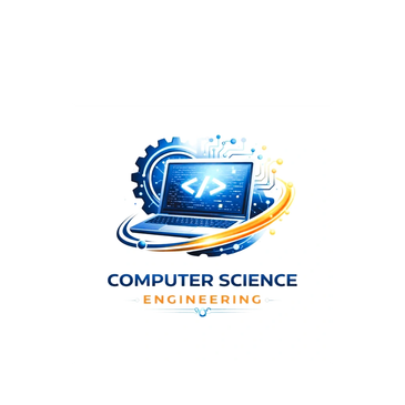 A laptop with code and gears representing computer science engineering.
