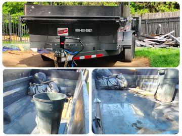 Dumpster rental St.Charles Missouri.  11 yard dumpster on wheels.