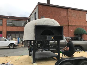 Delivery of our 5700lb Brick oven