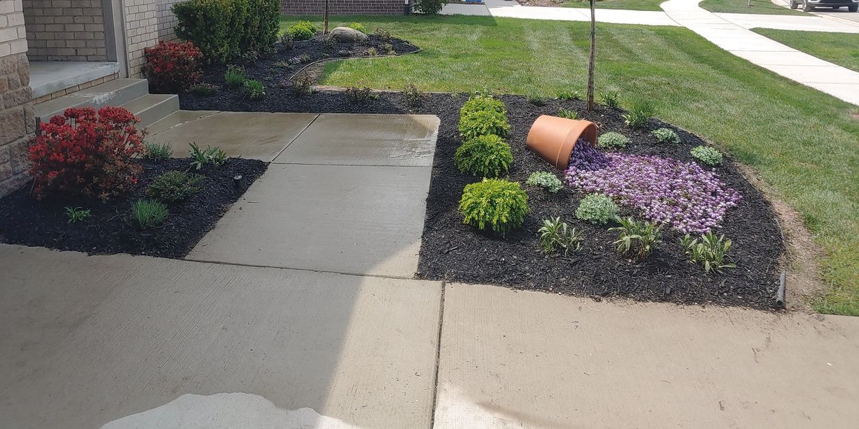 Landscaping design project in Plymouth, MI. Full landscape installation. 