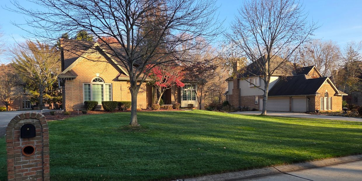 Fall Cleanup Services in Plymouth, MI. Lawn maintenance service. Lawn mowing.