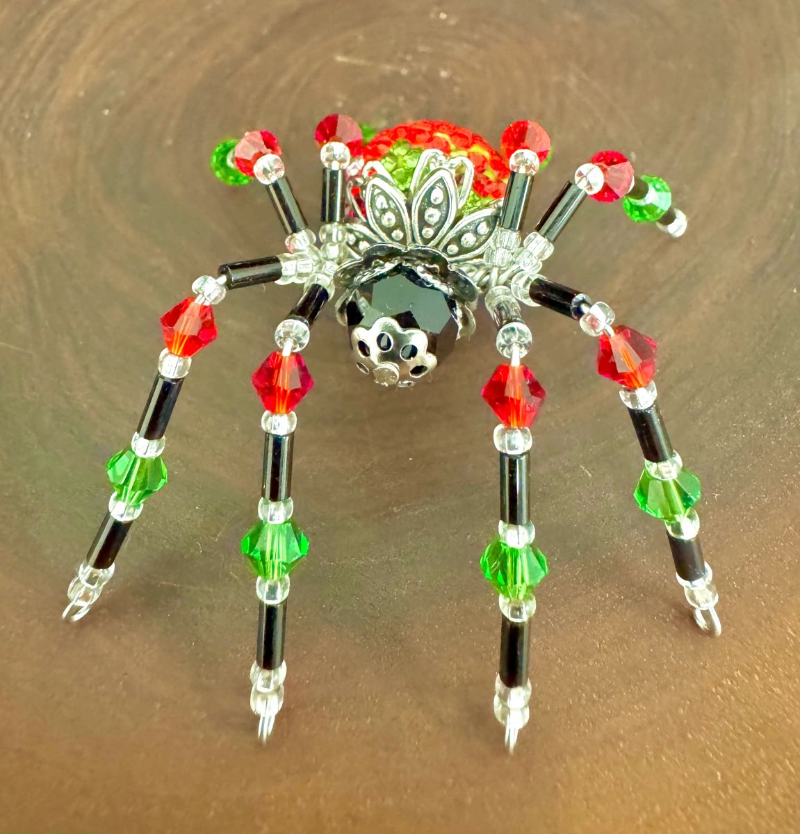 Small Red Rhinestone Strawberry Twisted Spider