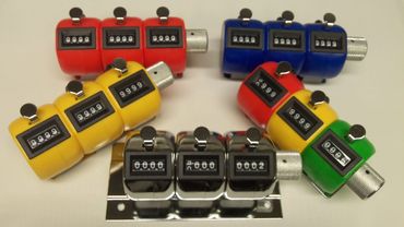 Multi coloured Three Bank Tally Counters