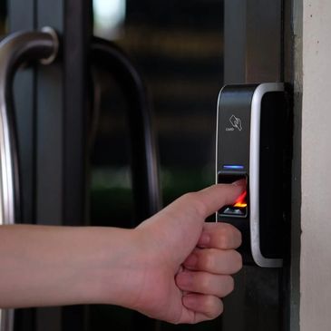 Biometric access control. Monitor who enters and at what time.
