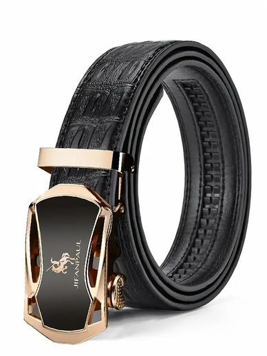 Elevate any outfit with our New Crocodile Pattern Buckle Belt. Made of genuine cowhide leather, 