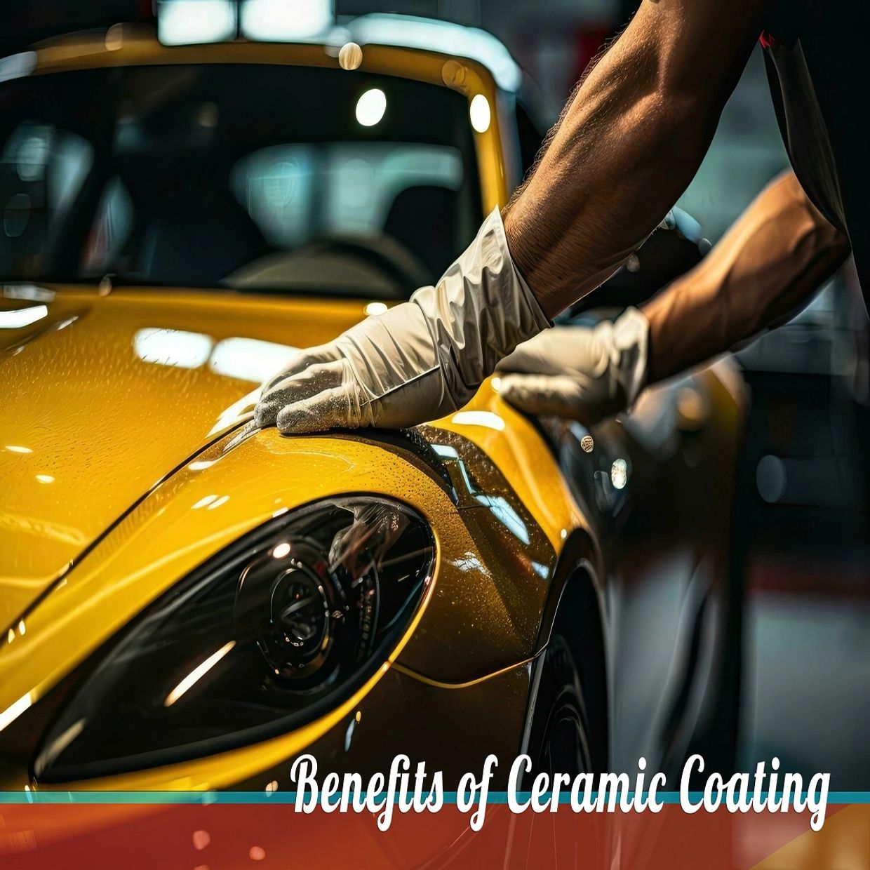 Max Protect ceramic coating applied to yellow Porsche for ultimate gloss.