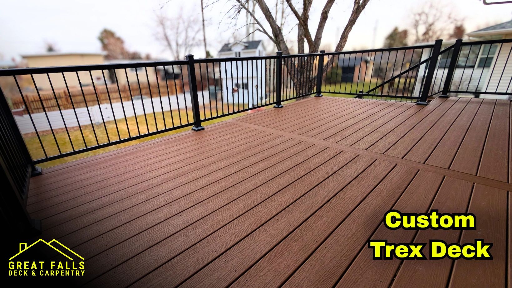 Trex composite deck with picture frame detail in Great Falls, Montana