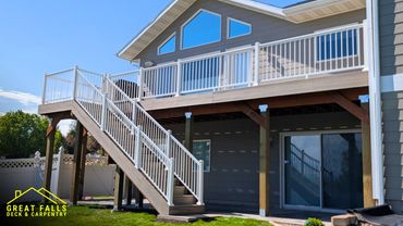 Trex composite deck with aluminum railing built by Great Falls Deck & Carpentry