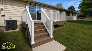 Trex deck with white rails in great falls Montana 