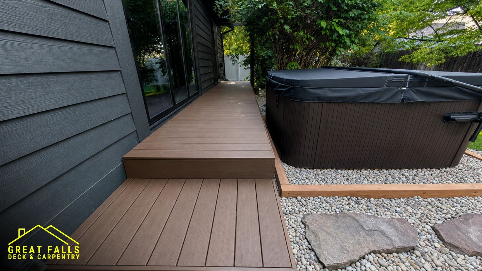 Small Composite Deck Built with Trex | Great Falls Deck & Carpentry