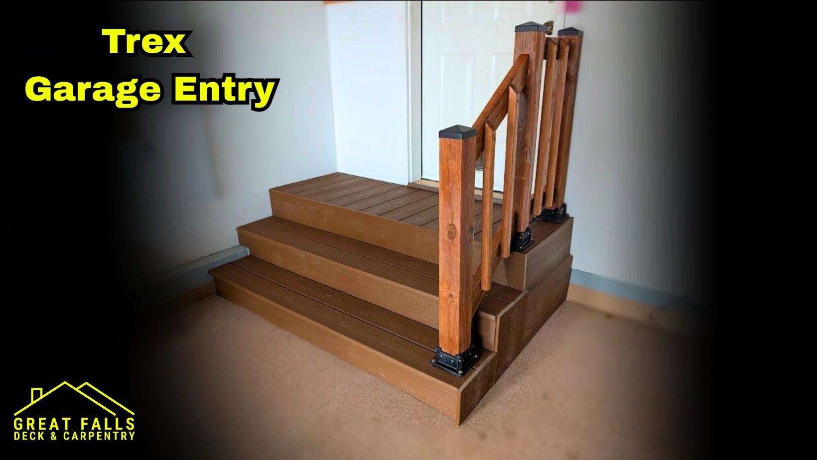 Composite steps with railing by Great Falls deck contractor