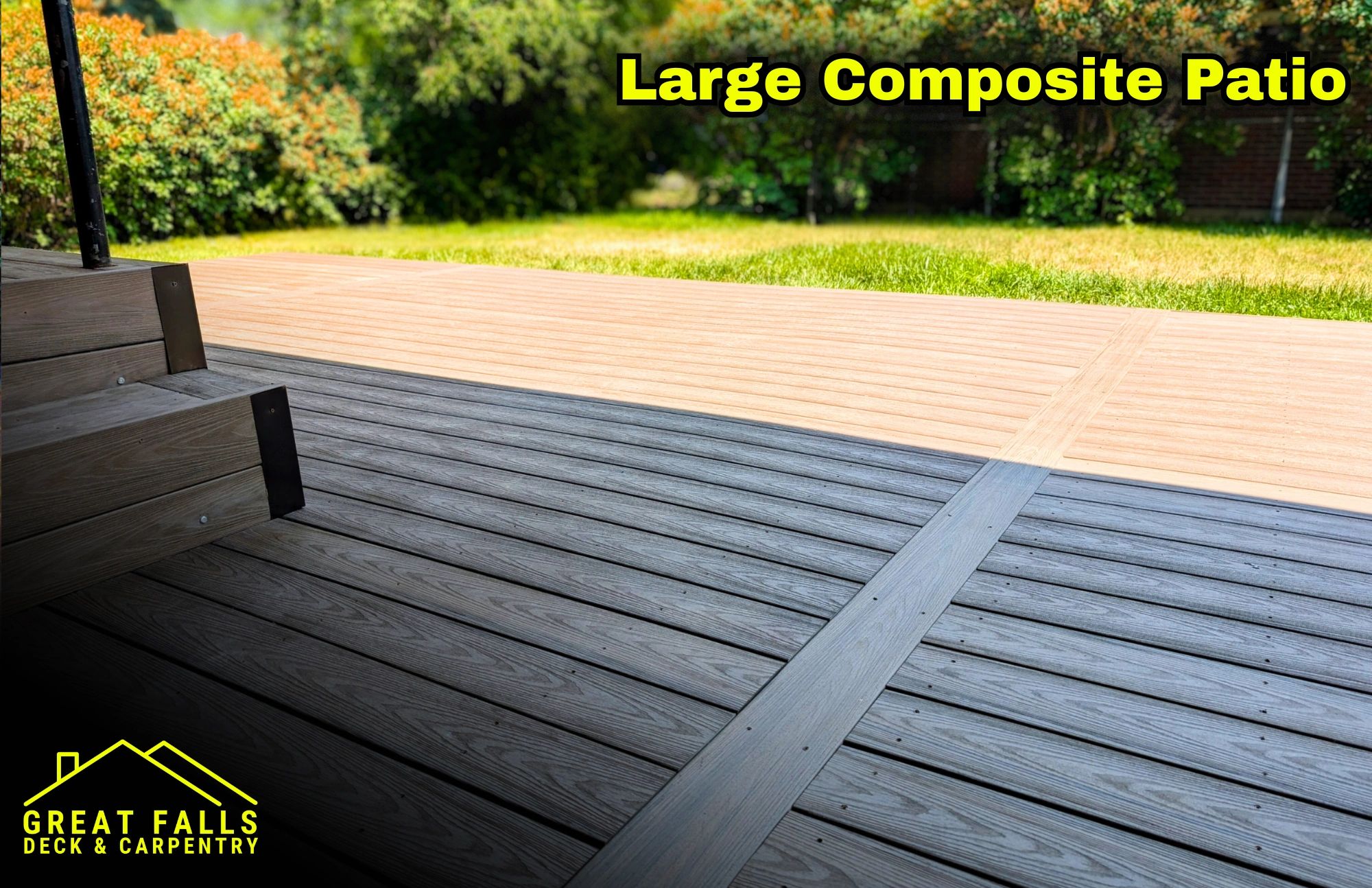 Composite patio deck with clean border design in Great Falls, MT