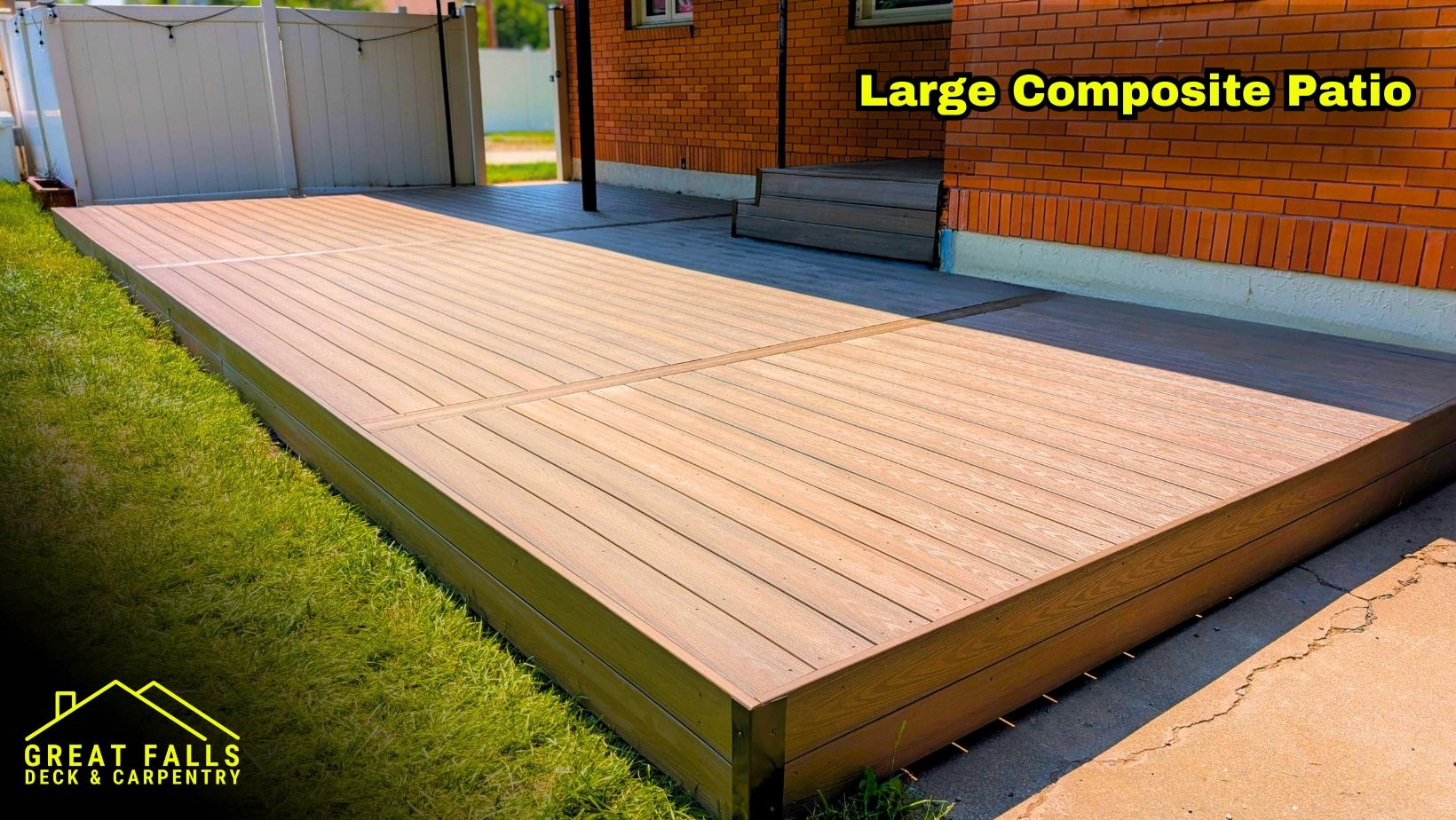 Large composite deck patio with border detail in Great Falls, MT