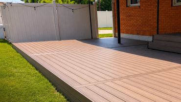Large composite deck patio with border detail in Great Falls, MT
