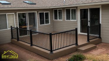Ground-Level Trex Deck  with Aluminum Railings | Great Falls, MT