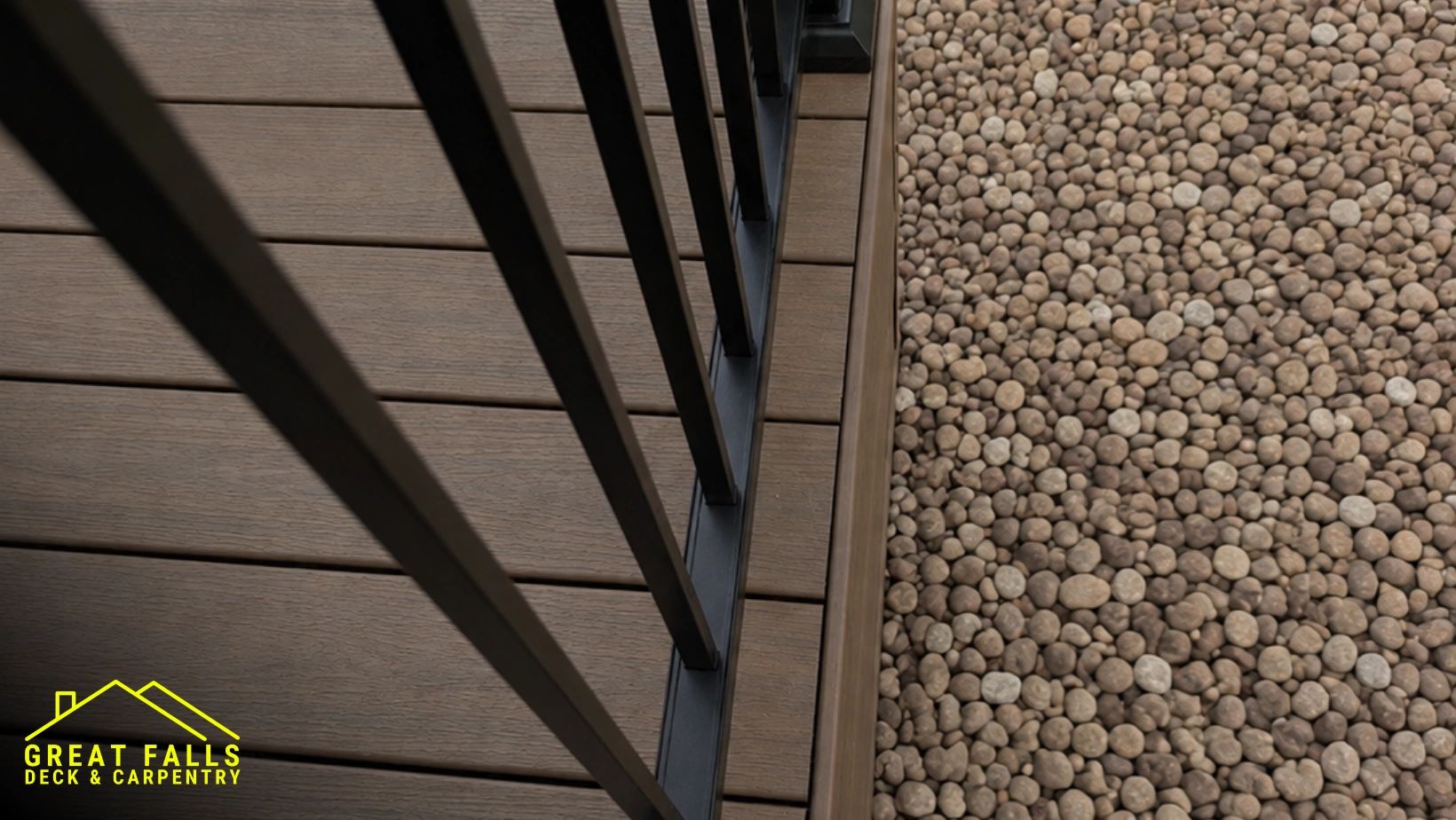 Composite porch with full skirting and trim