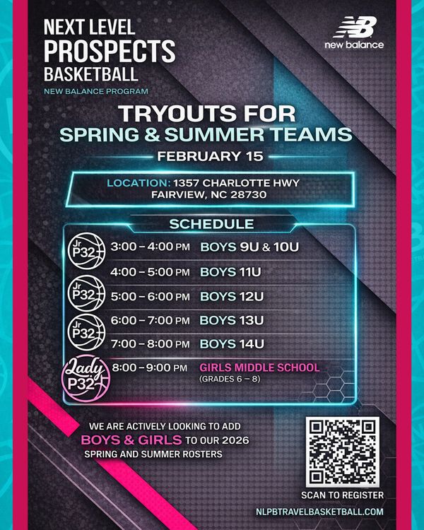 travel basketball tryouts in Asheville for boys and girls 