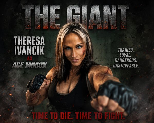 Movie poster for 'The Giant' featuring Theresa Ivancik as Ace Minion.
