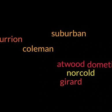 Word cloud featuring brand names like furrion, suburban, coleman, atwood, dometic, norcold, and girard.