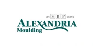 Alexandria Moulding brand logo with SBP branding.
