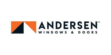 Andersen Windows &amp; Doors logo with an orange and black symbol.